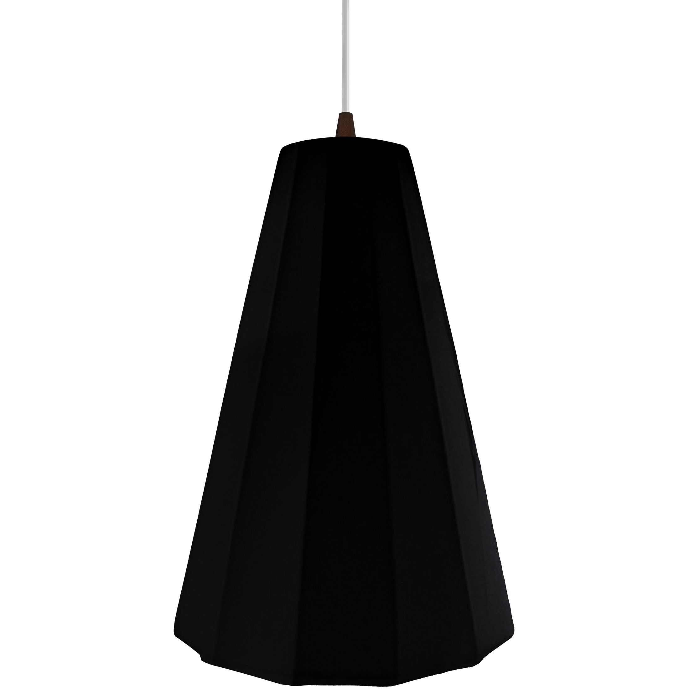 Radiance Collection - Fluted Pendant Ceiling Light in Dark Bronze, White Cord, Replaceable Bulb, Gloss Black, 9W x 13H, Form+Finish+Function
