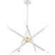 Soho 8 Light 20 inch White with Polished Brass Accents Chandelier Ceiling Light
