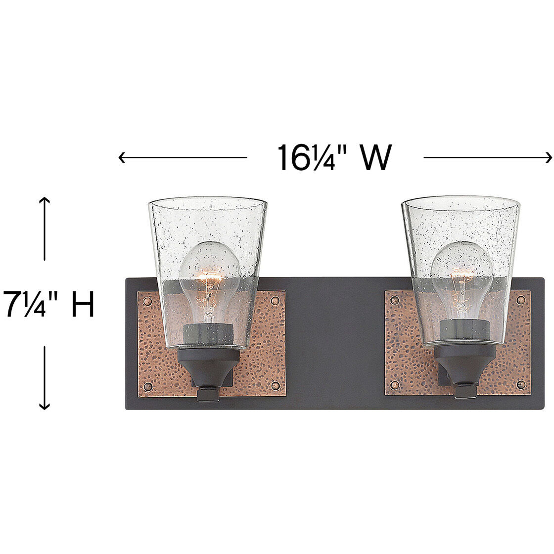 Jackson 2 Light 16.25 inch Buckeye Bronze with Antique Copper Vanity Light Wall Light