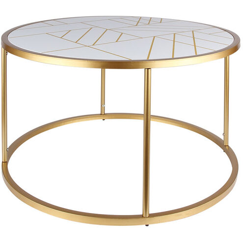 Harlo 32 X 32 inch Gold/White Coffee Table