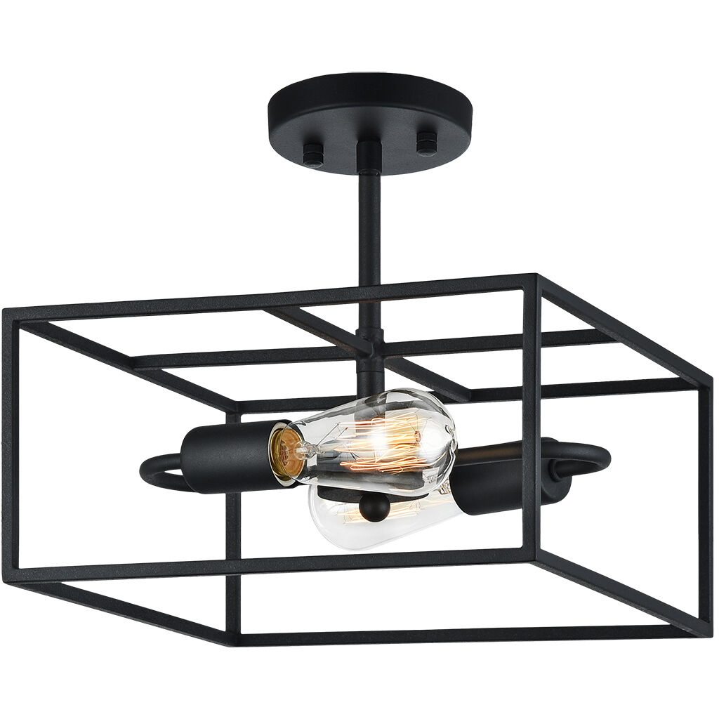 Candid 2 Light 12 inch Rusty Black Flush Mount Ceiling Light