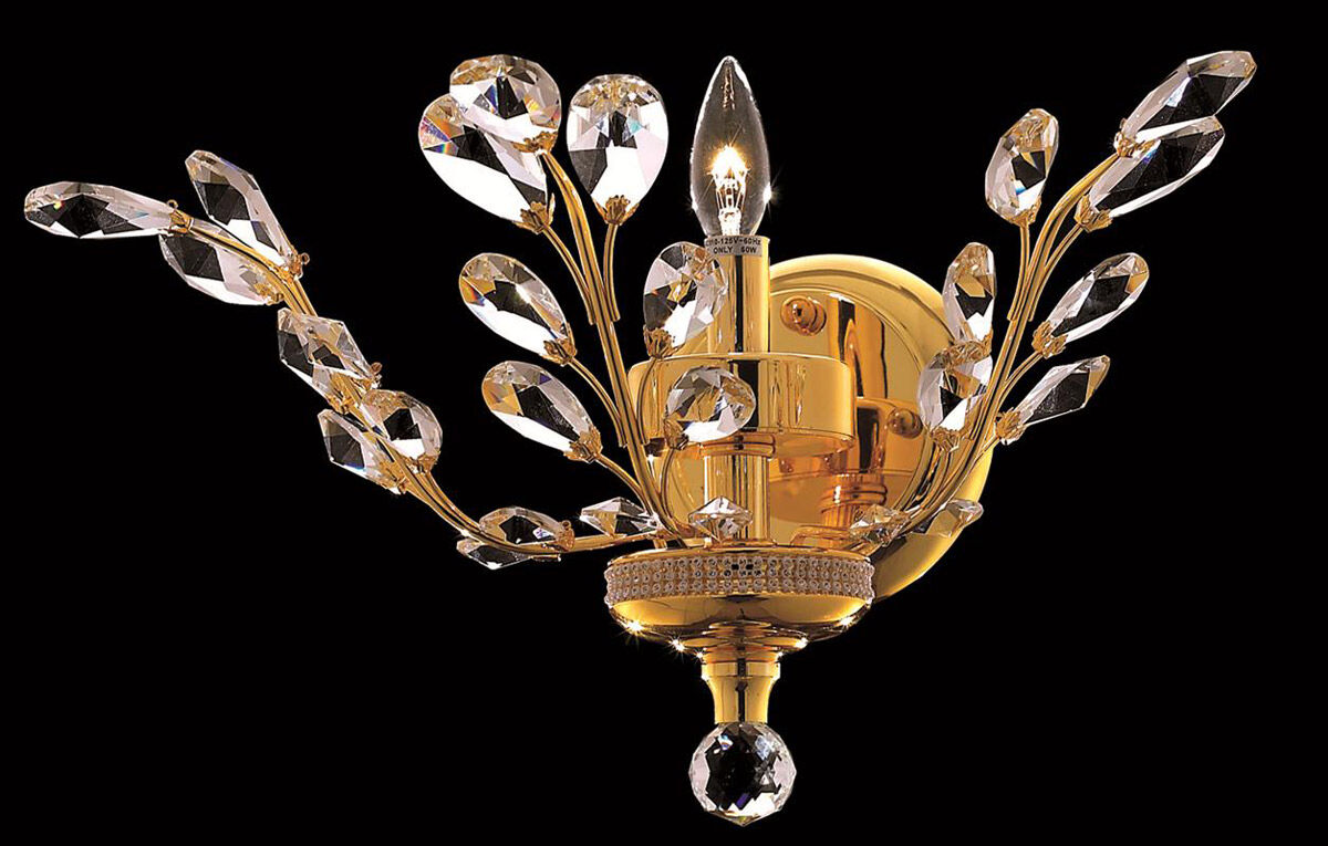 Orchid 1 Light 16 inch Gold Wall Sconce Wall Light in Royal Cut