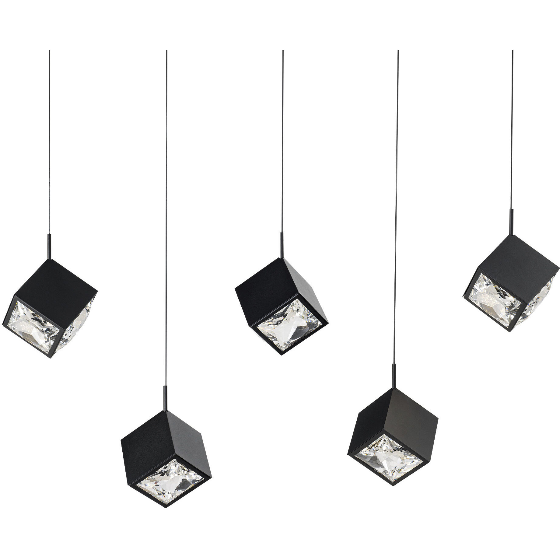 Ice Cube LED 7.75 inch Black Multi-Light Pendant Ceiling Light, dweLED