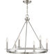 Traditional 6 Light 26 inch Brushed Nickel Chandelier Ceiling Light