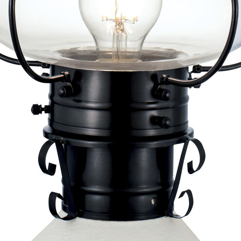 Classic Onion 1 Light 17.5 inch Black with Clear Outdoor Post Light, Medium