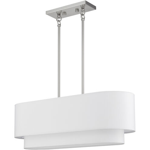 Manorwood 3 Light 30 inch Brushed Nickel Linear Chandelier Ceiling Light