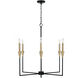 Avant 6 Light 29 inch Aged Brass and Black Chandelier Ceiling Light