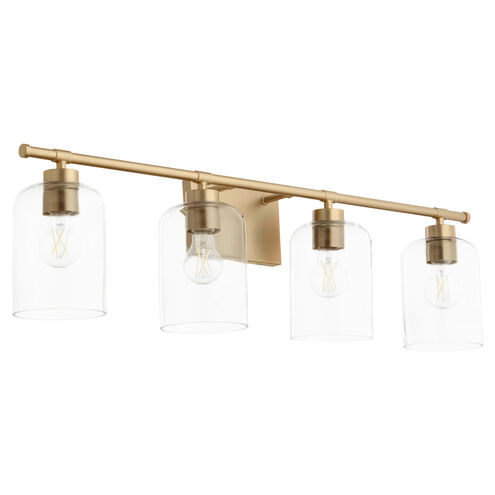 Tribute 4 Light 35 inch Aged Brass Vanity Light Wall Light