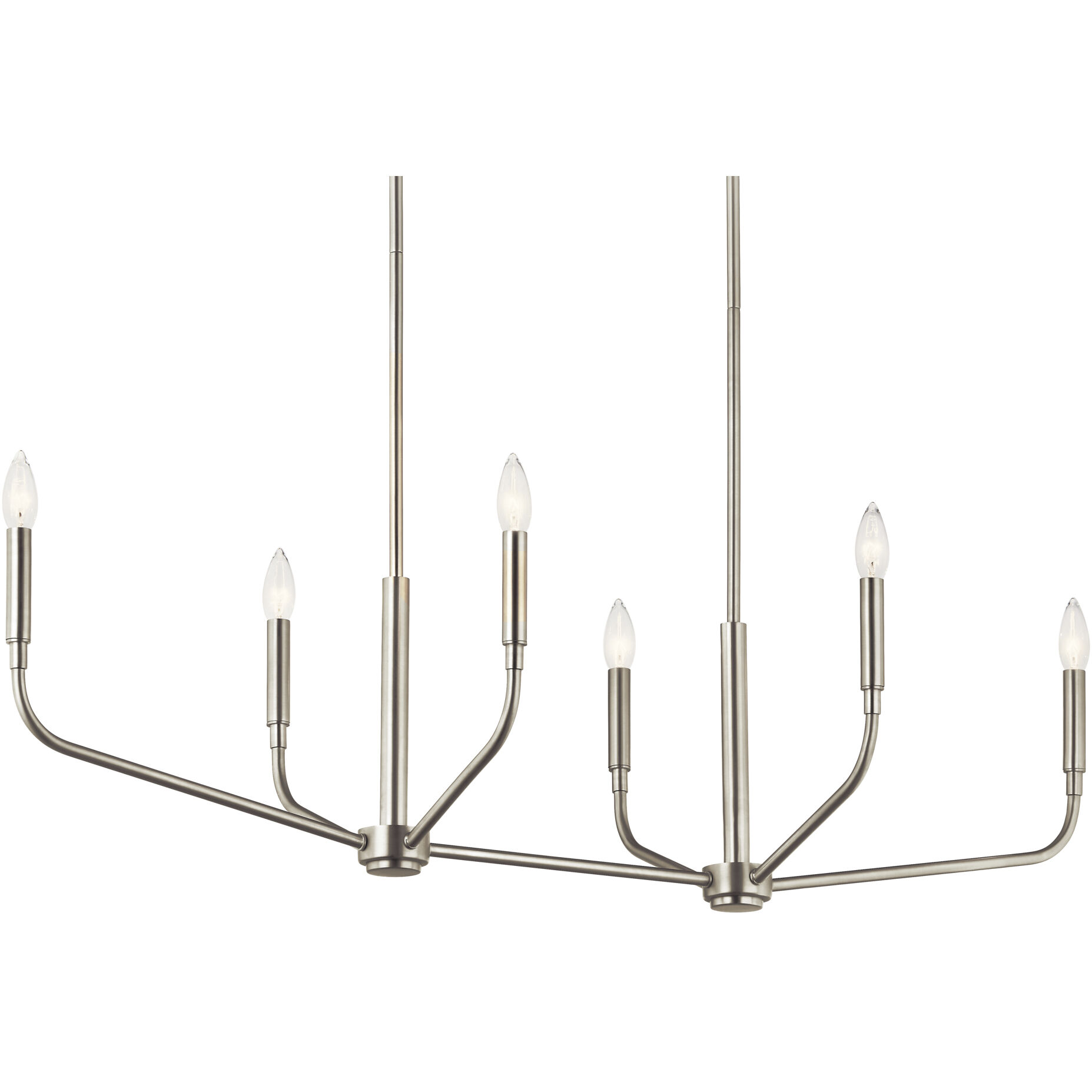 Madden 6 Light 17.75 inch Brushed Nickel Chandelier Linear Ceiling Light, Double