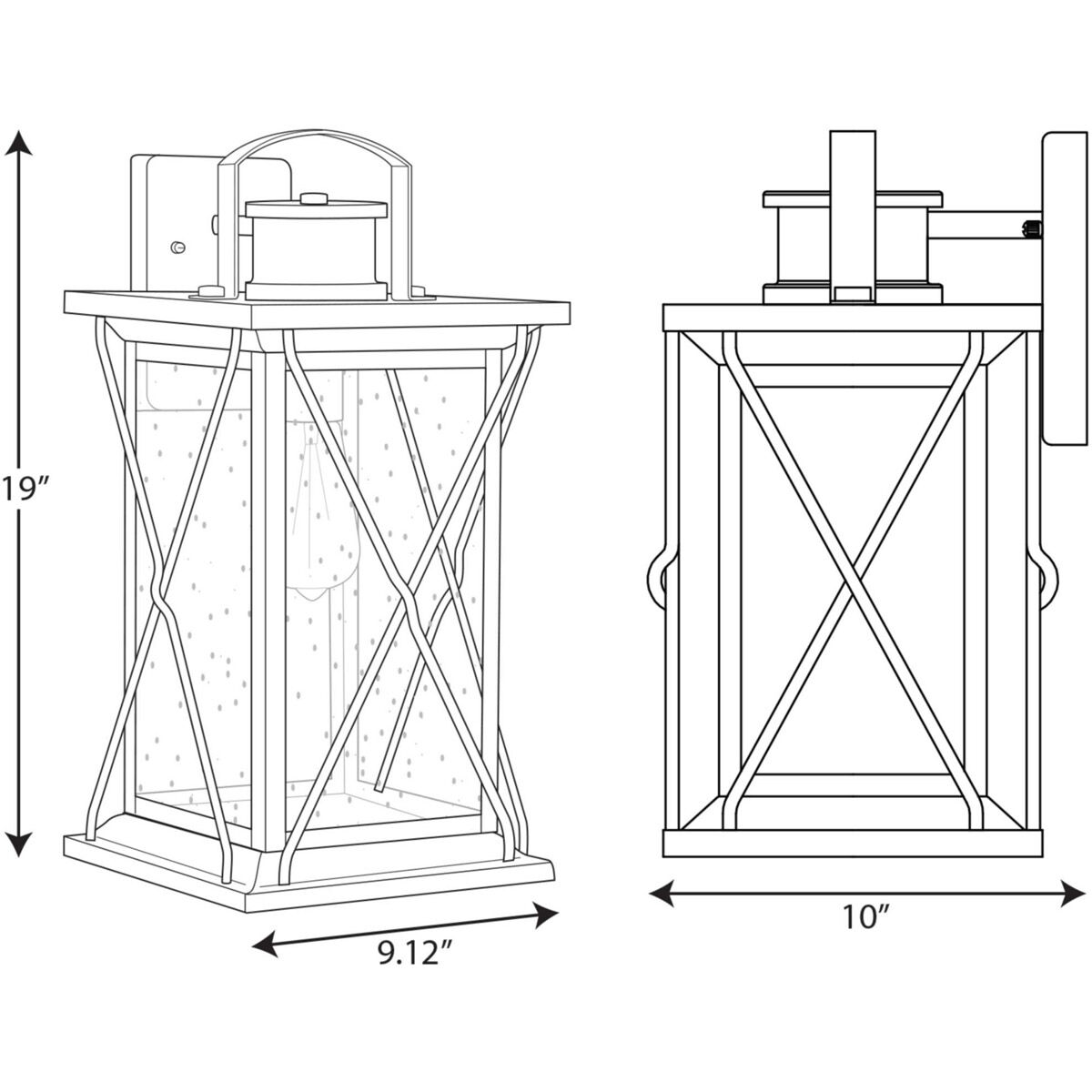 Barlowe 1 Light 19 inch Antique Bronze Outdoor Wall Lantern, Large