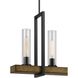 Vienna 5 Light 40 inch Iron and Light Oak Island Chandelier Ceiling Light, Test Tube