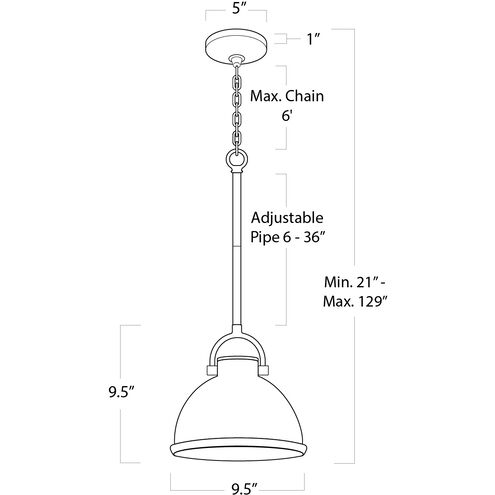 Eloise 1 Light 9.5 inch White Pendant Ceiling Light, Small