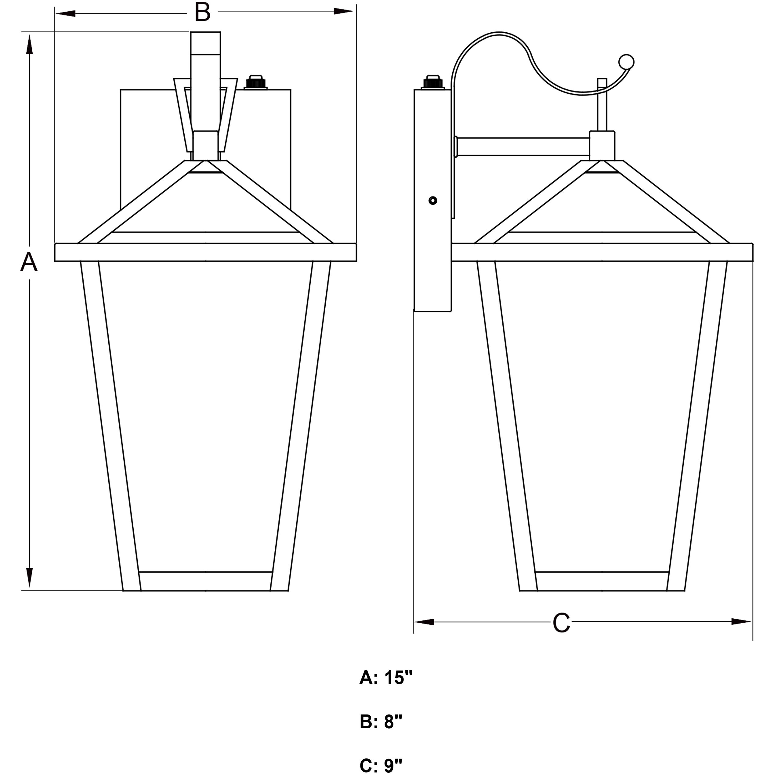 Derby LED 15 inch Matte Black Outdoor Wall