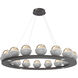 Cabochon LED Graphite with White Marble Chandelier Ceiling Light in 3000K LED, Amber