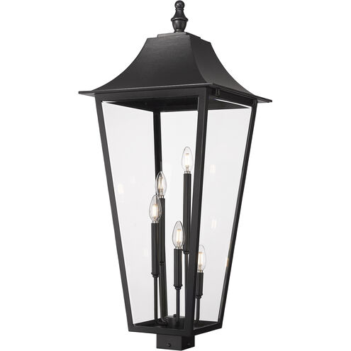 Gannon 5 Light 38.75 inch Black Outdoor Post Mounted Fixture in G9