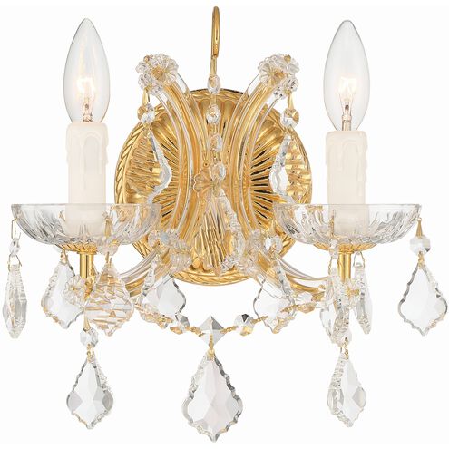 Maria Theresa 2 Light 10.5 inch Gold Sconce Wall Light in Clear Hand Cut