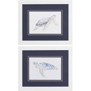 Waterside Blue and Brown and Neutral Framed Art