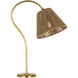 Amber Lewis Dume 23.5 inch 15 watt Hand-Rubbed Antique Brass Arched Table Lamp Portable Light in Natural Abaca