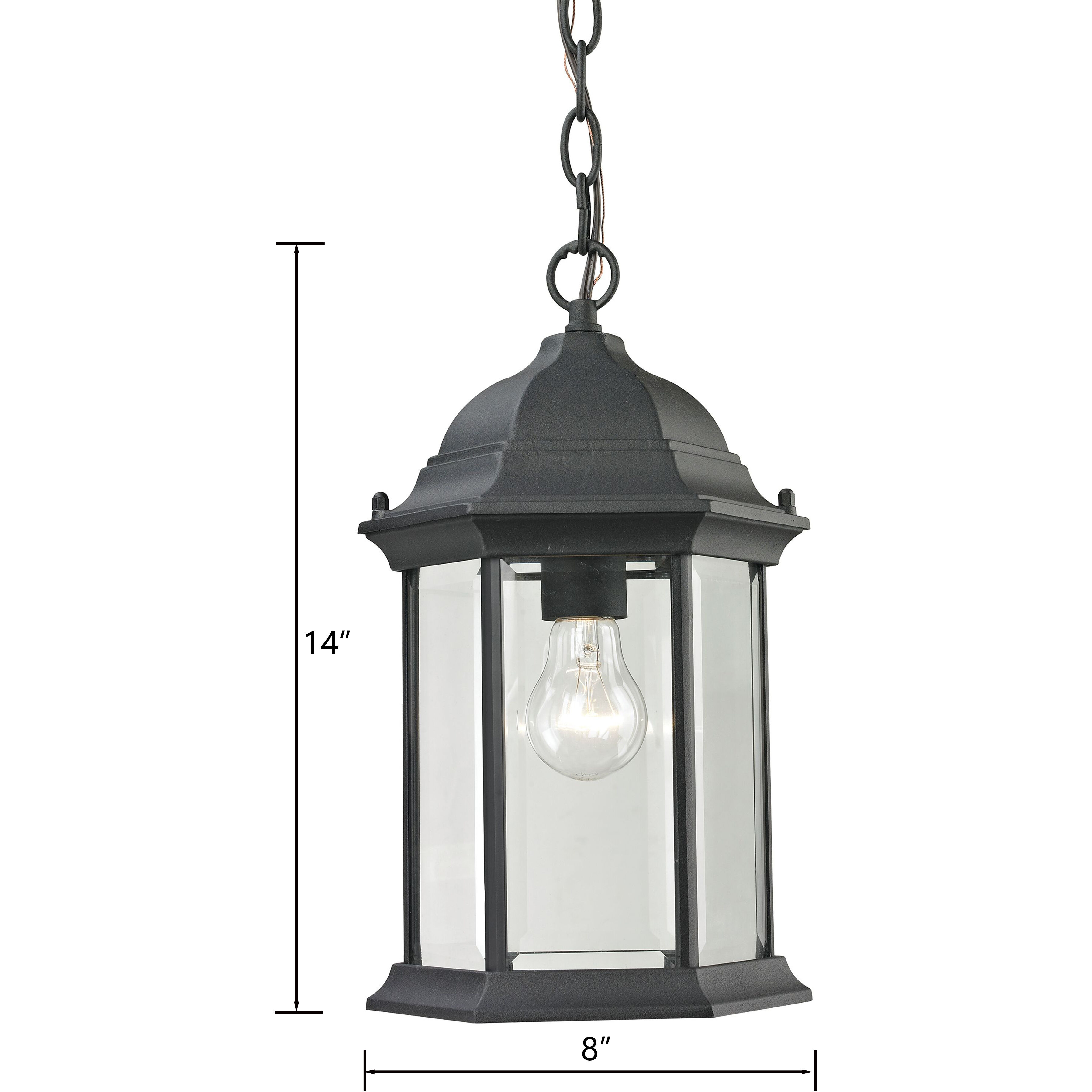 Spring Lake 1 Light 8 inch Matte Textured Black Outdoor Pendant