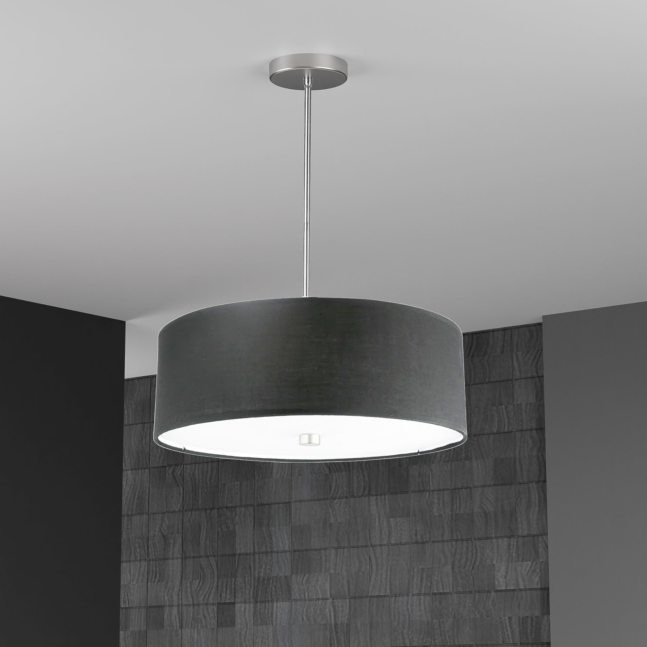 Everly 4 Light 20 inch Polished Chrome with Black Pendant Ceiling Light