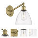 Ballston Dome LED 8 inch Antique Brass Sconce Wall Light in Clear Glass