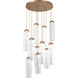 Ledgestone LED 34 inch Novel Brass Chandelier Ceiling Light, Round Multi-Port