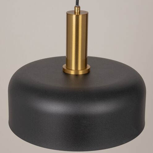 Orsa 1 Light 11.5 inch Black and Brushed Brass Down Pendant Ceiling Light