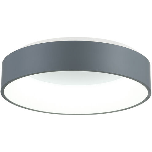 Arenal LED 18 inch Grey and White Drum Shade Flush Mount Ceiling Light in Gray and White