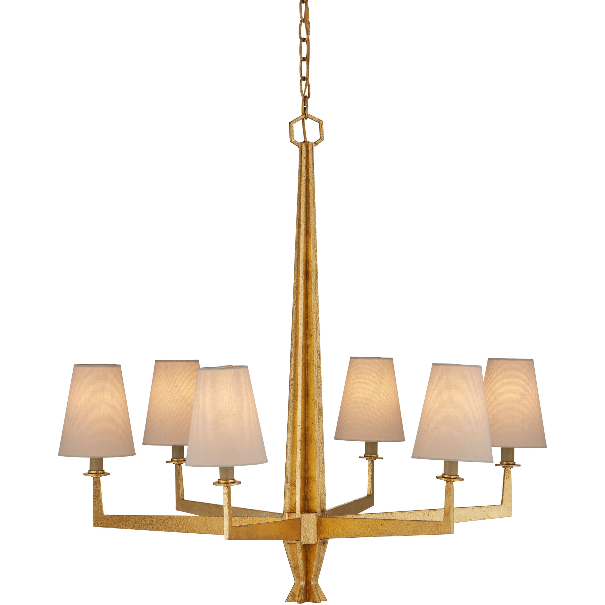 Goldfinch 6 Light 29.5 inch Washed Lucerne Gold Chandelier Ceiling Light, Medium