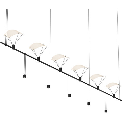 Suspenders LED 110 inch Satin Black Modular Pendant Composition Ceiling Light