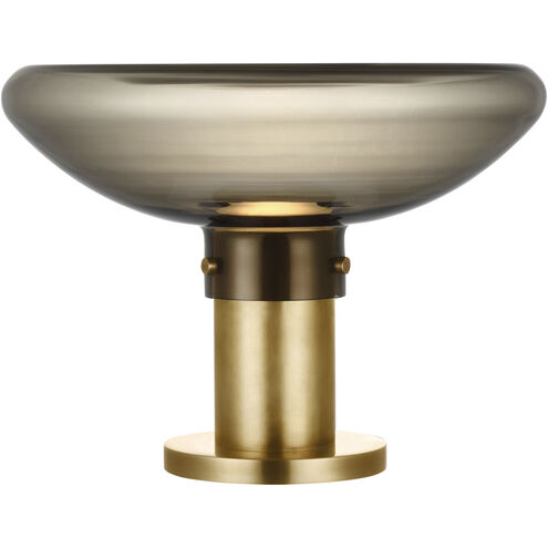 Avroko Morgan 11.8 inch 14.00 watt Hand-Rubbed Antique Brass with Smoke Glass Table Lamp Portable Light