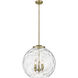 Ballston Athens Water Glass 3 Light 17.88 inch Antique Brass Statement Pendant Ceiling Light in Incandescent