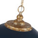 Alison 5 Light 21 inch Vintage Gold Pendant Ceiling Light in Antique Matte Navy