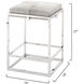 Shelby 27 inch Grey Hide & Nickel Metal Counter Stool in Grey Hide and Nickel Metal