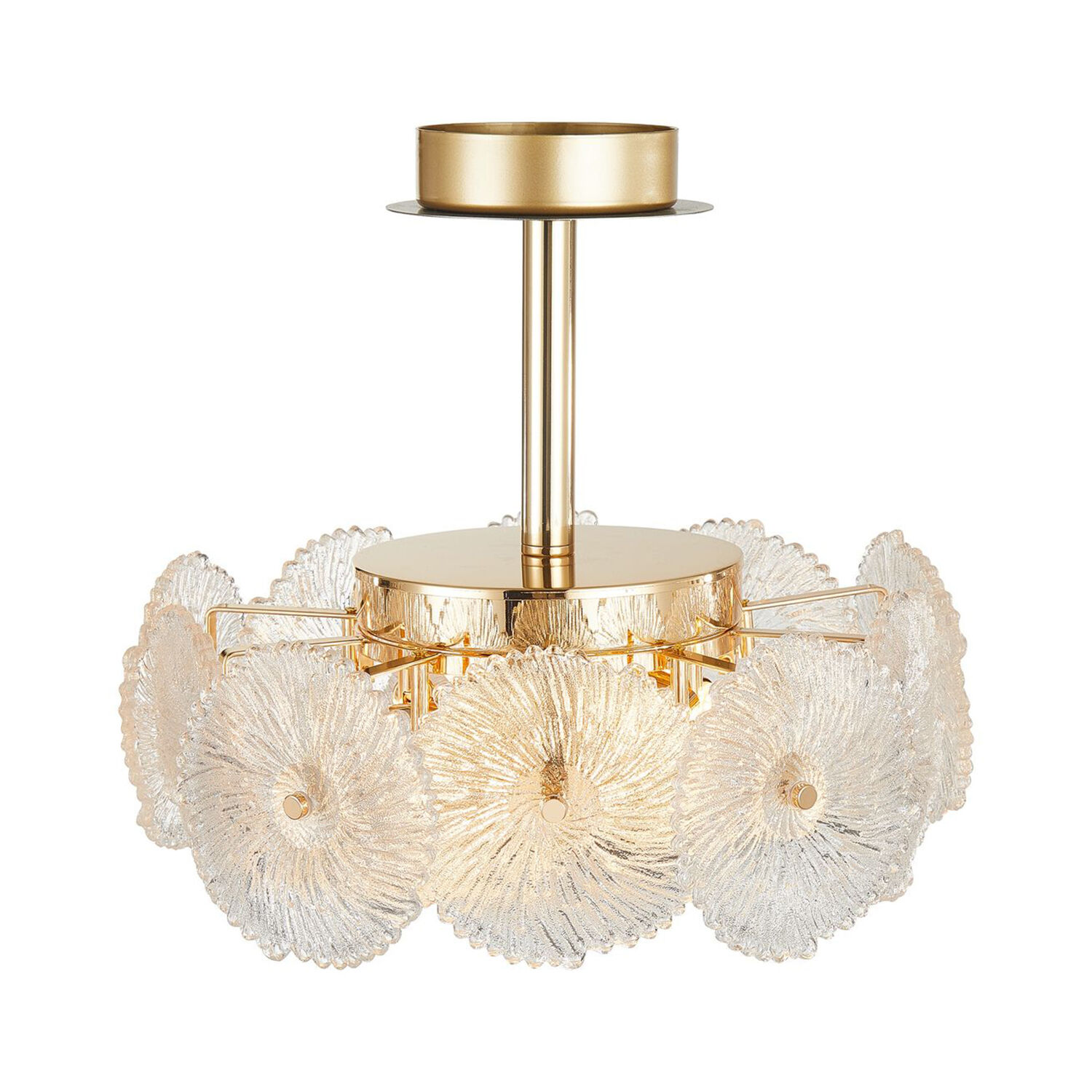 Bloom LED 15.75 inch Brass Semi-Flush Mount Ceiling Light