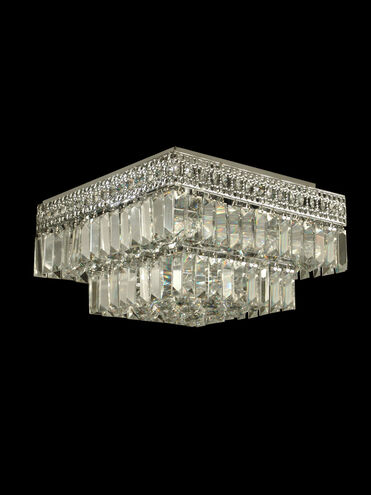 Crystal 5 Light 14 inch Polished Chrome Flush Mount Ceiling Light