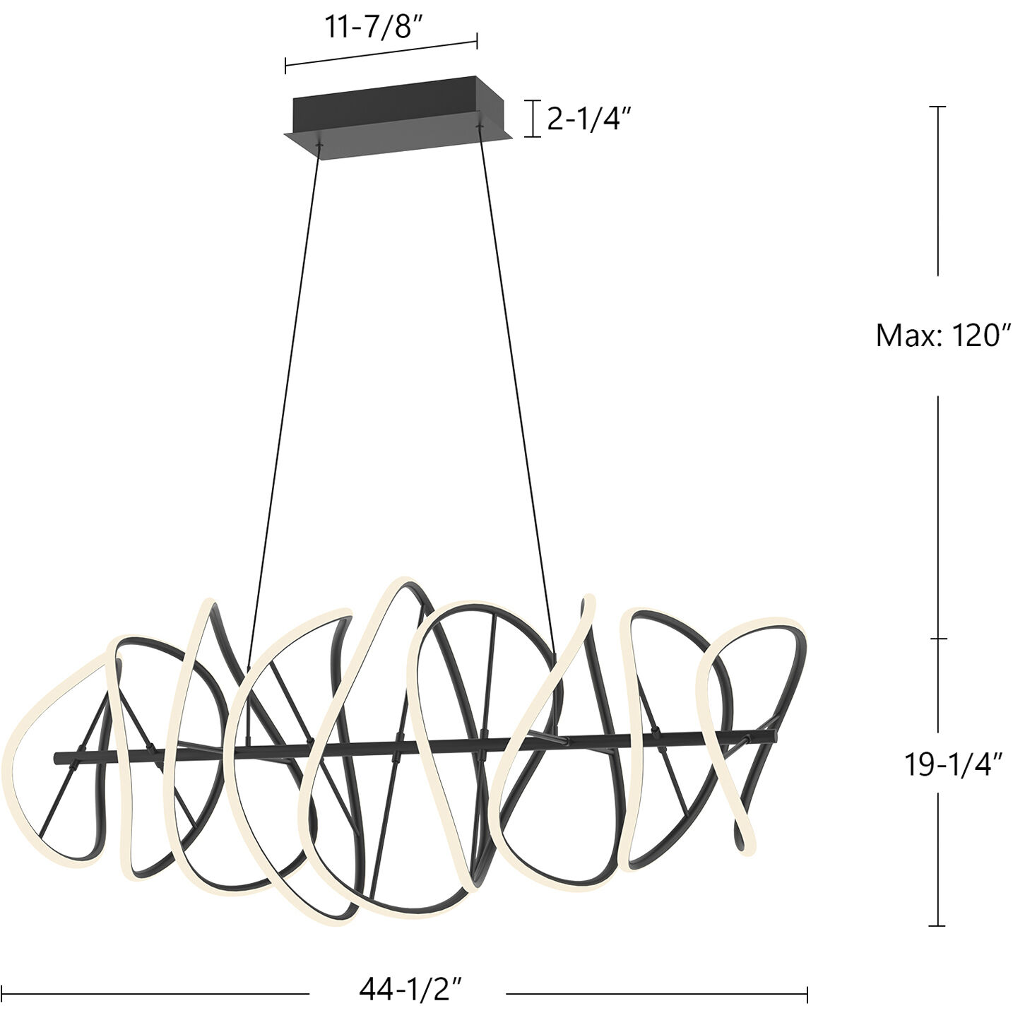 Collide LED 20.63 inch Black Chandelier Ceiling Light