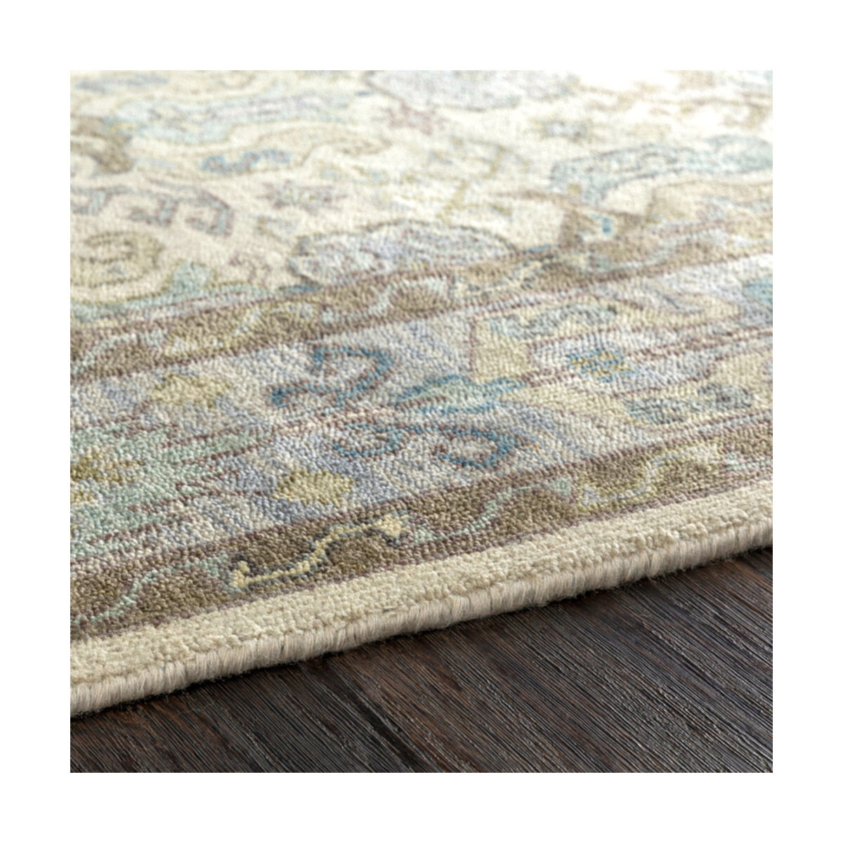 Douglas 36 X 24 inch Ivory/Denim/Olive/Teal/Moss/Mauve Rugs, Wool