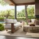 Halston Pearl Boucle and Natural Teak with Khaki Outdoor Sofa