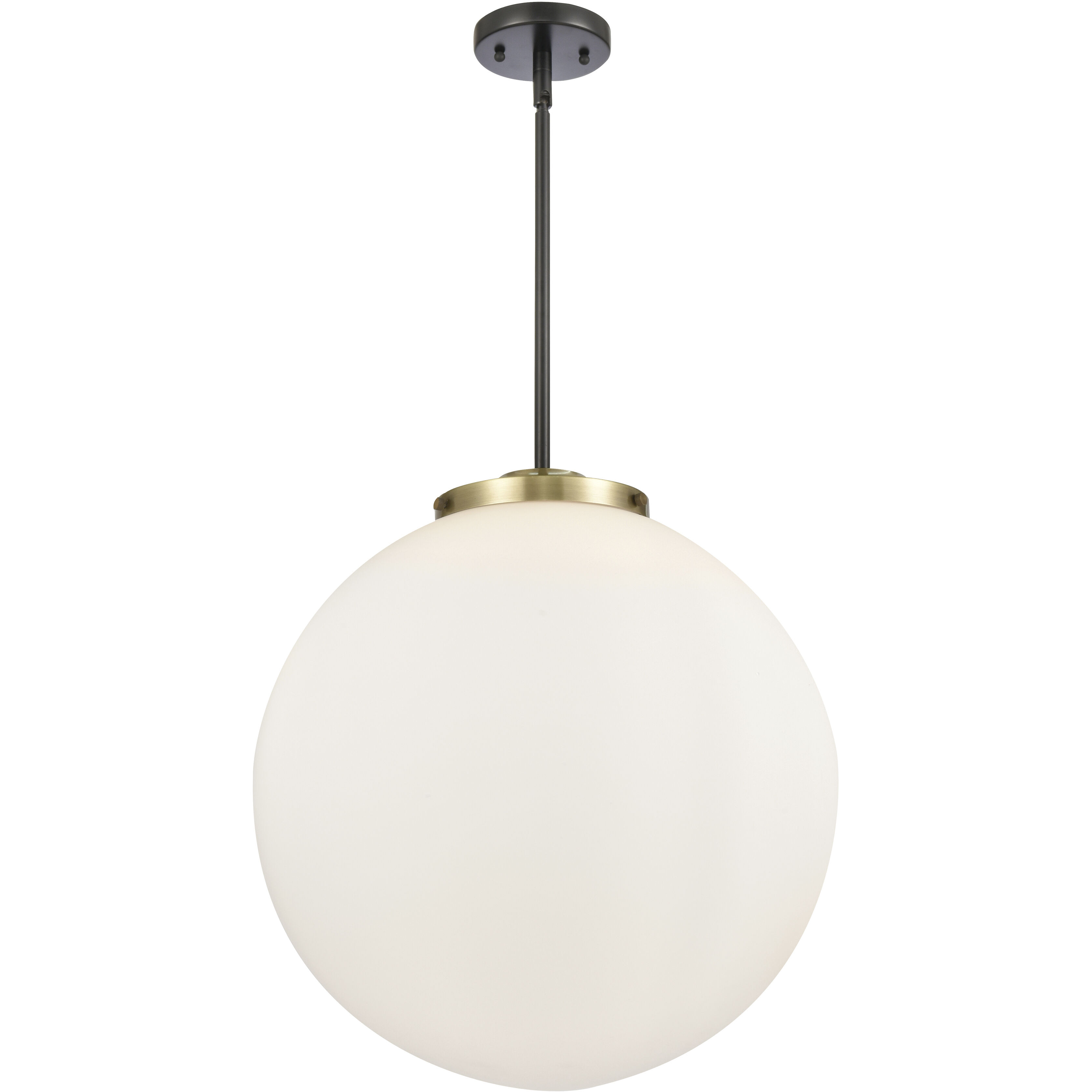 Franklin Restoration Beacon LED 18 inch Black Antique Brass Statement Pendant Ceiling Light in Matte White