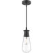 Alora Mood Marcel 1 Light 4.38 inch Clear Bubble Glass/Textured Black Exterior Pendant