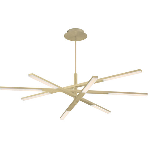 Stacked LED 48 inch Brushed Brass Chandelier Ceiling Light