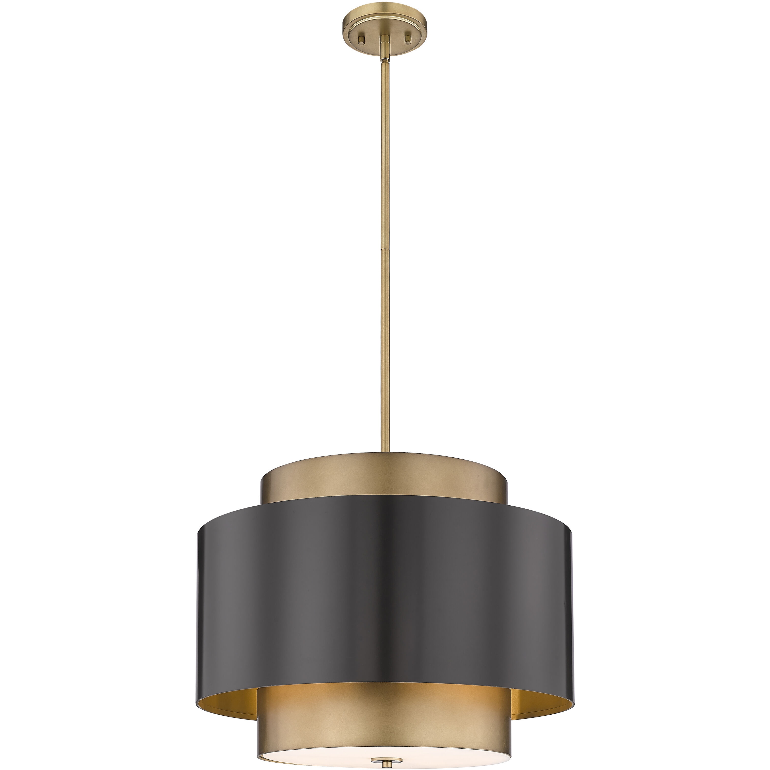 Harlech 3 Light 24.5 inch Bronze and Rubbed Brass Chandelier Ceiling Light in Bronze and Brass