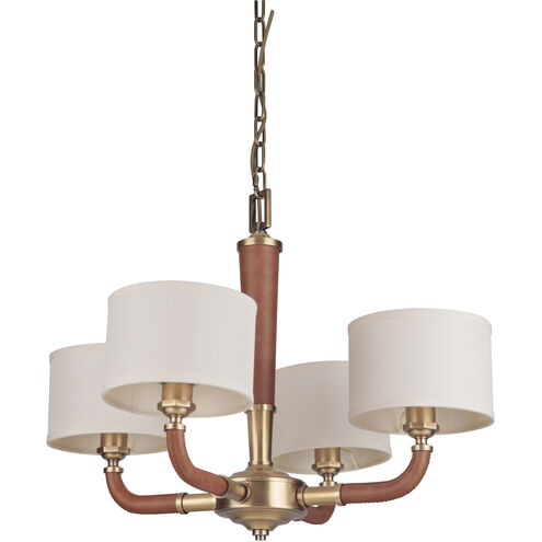 Gallery Huxley 4 Light 28 inch Vintage Brass Chandelier Ceiling Light, Gallery Collection