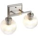 Elliott 2 Light 15.25 inch Pewter Vanity Light Wall Light in Ribbed Clear