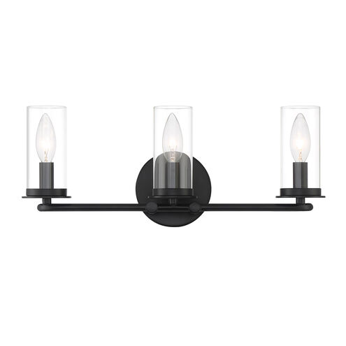 Hudson Heights 3 Light 18 inch Matte Black Vanity Light Wall Light