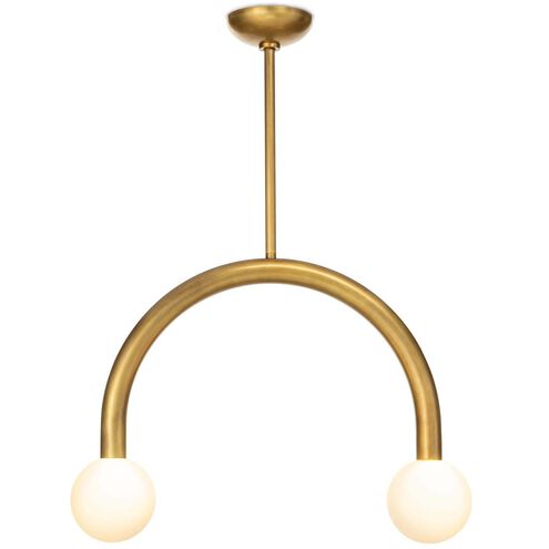Happy LED 22.5 inch Natural Brass Pendant Ceiling Light, Small