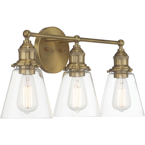 Barwell 3 Light 24 inch Oxidized Aged Brass Bath Vanity Light Wall Light