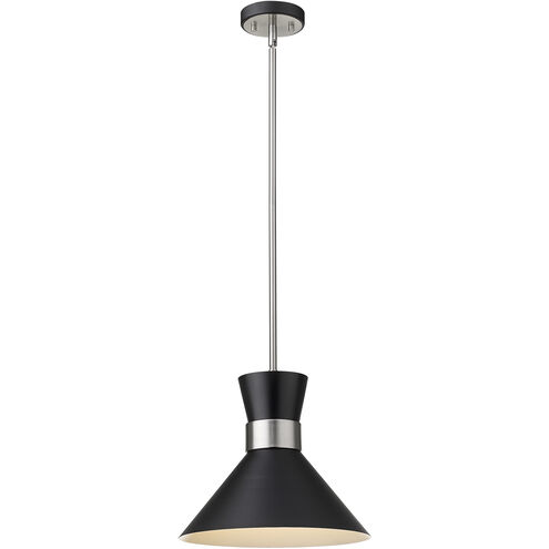Soriano 1 Light 13.25 inch Matte Black and Brushed Nickel Pendant Ceiling Light