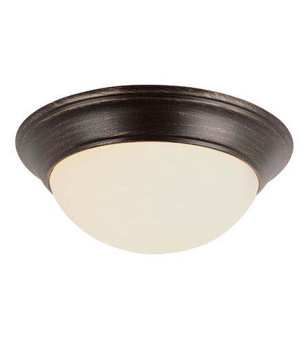 Athena 2 Light 14 inch Rubbed Oil Bronze Flushmount Ceiling Light